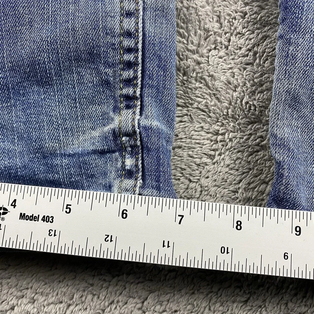 Levi's 519 Slim Jeans Mens 32X34‎ Blue Medium Wash Low Rise Distressed